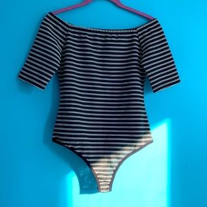 Off shoulder stripped top